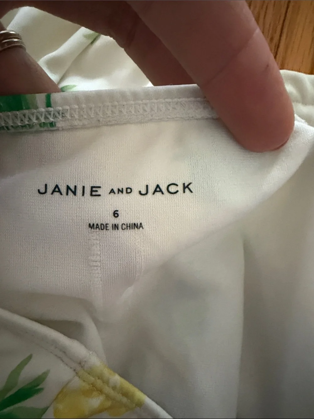 Janie and Jack White Floral Button-Front Top with Yellow Accents